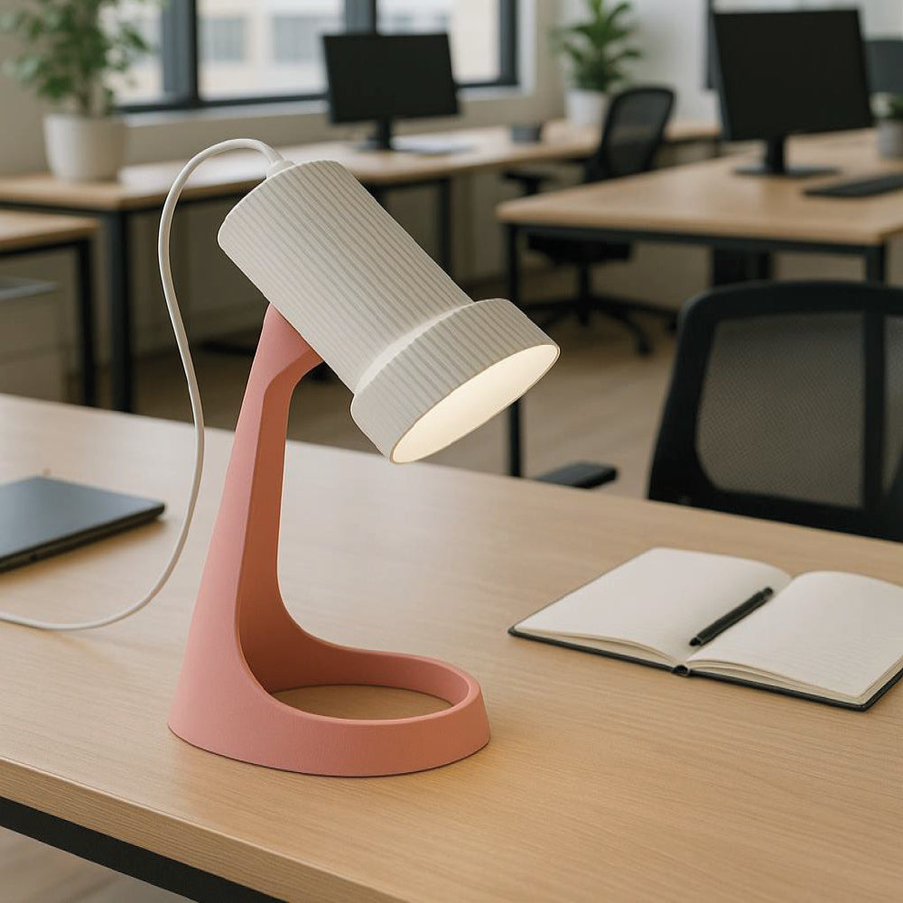 LÁMPARA MESA DIM BLANCO Y ROSADO