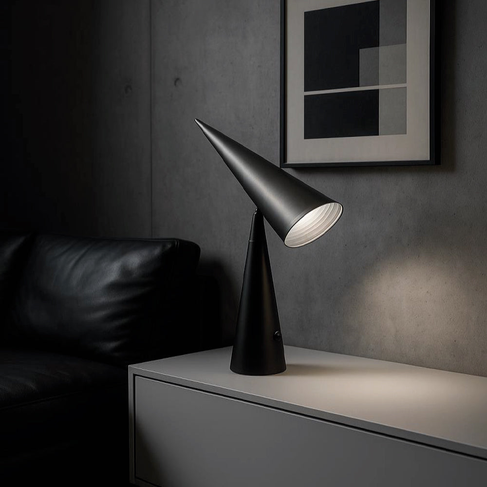 LÁMPARA MESA FELI NEGRO Y GRIS