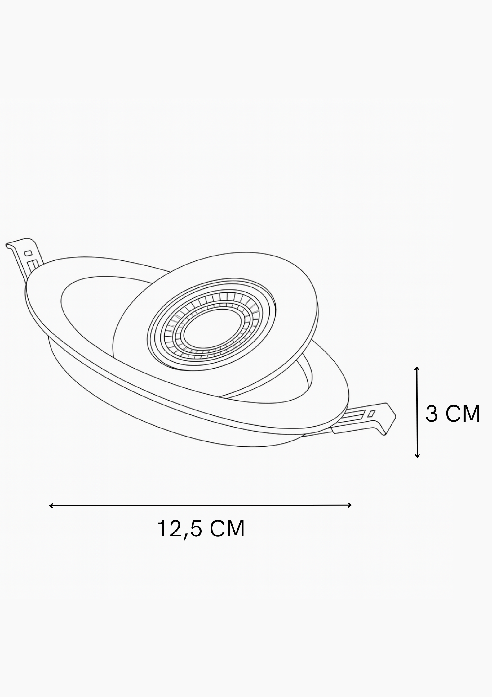 Ojo de Buey de empotrar SIMID NEGRO