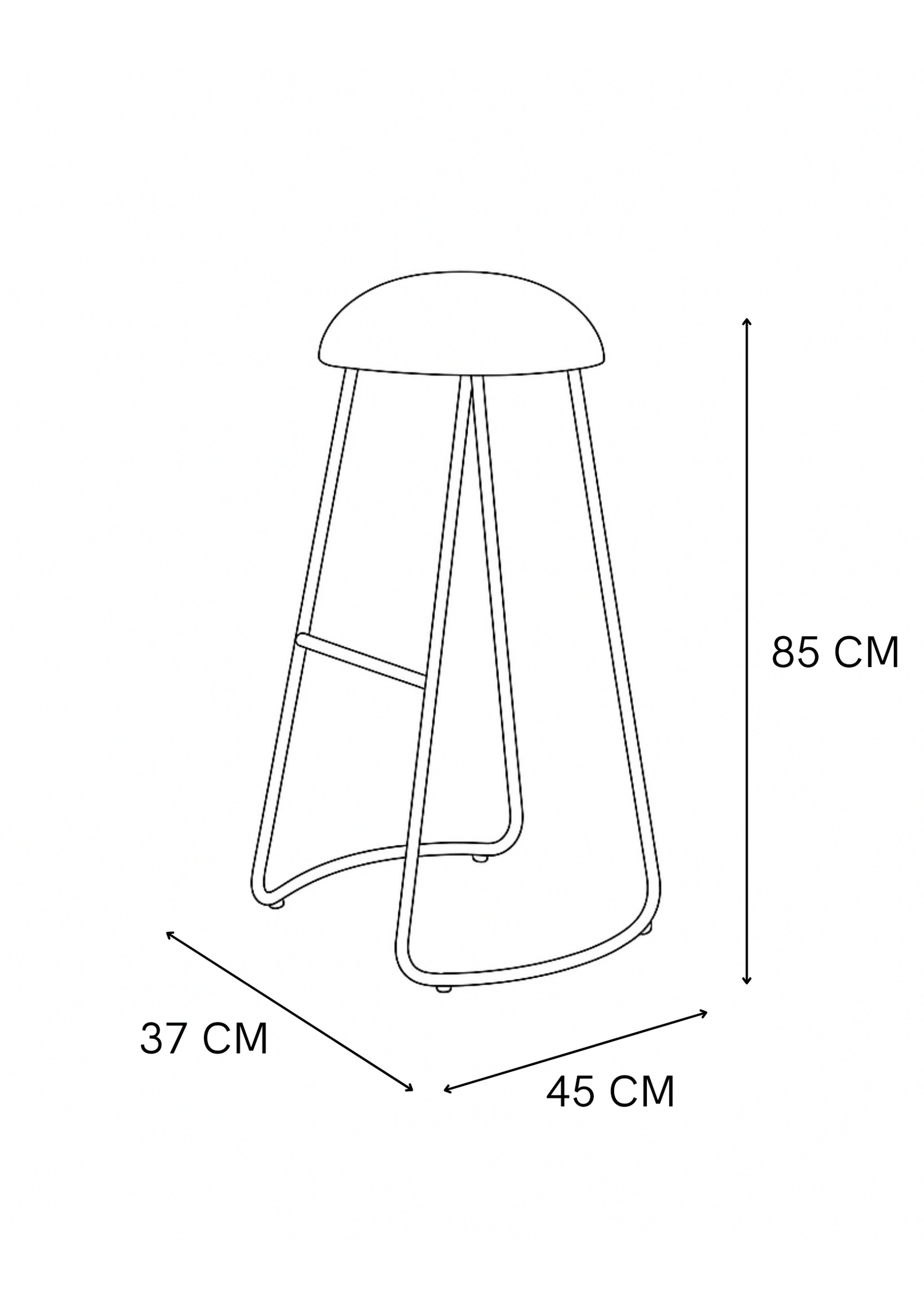Silla De Barra Arameo Negro y Crema