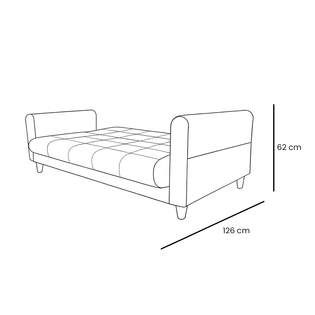 SofáCama Kei 3 Posiciones Tercio pelo Azul