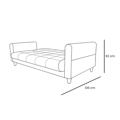 SofáCama Kei 3 Posiciones Tercio pelo Azul