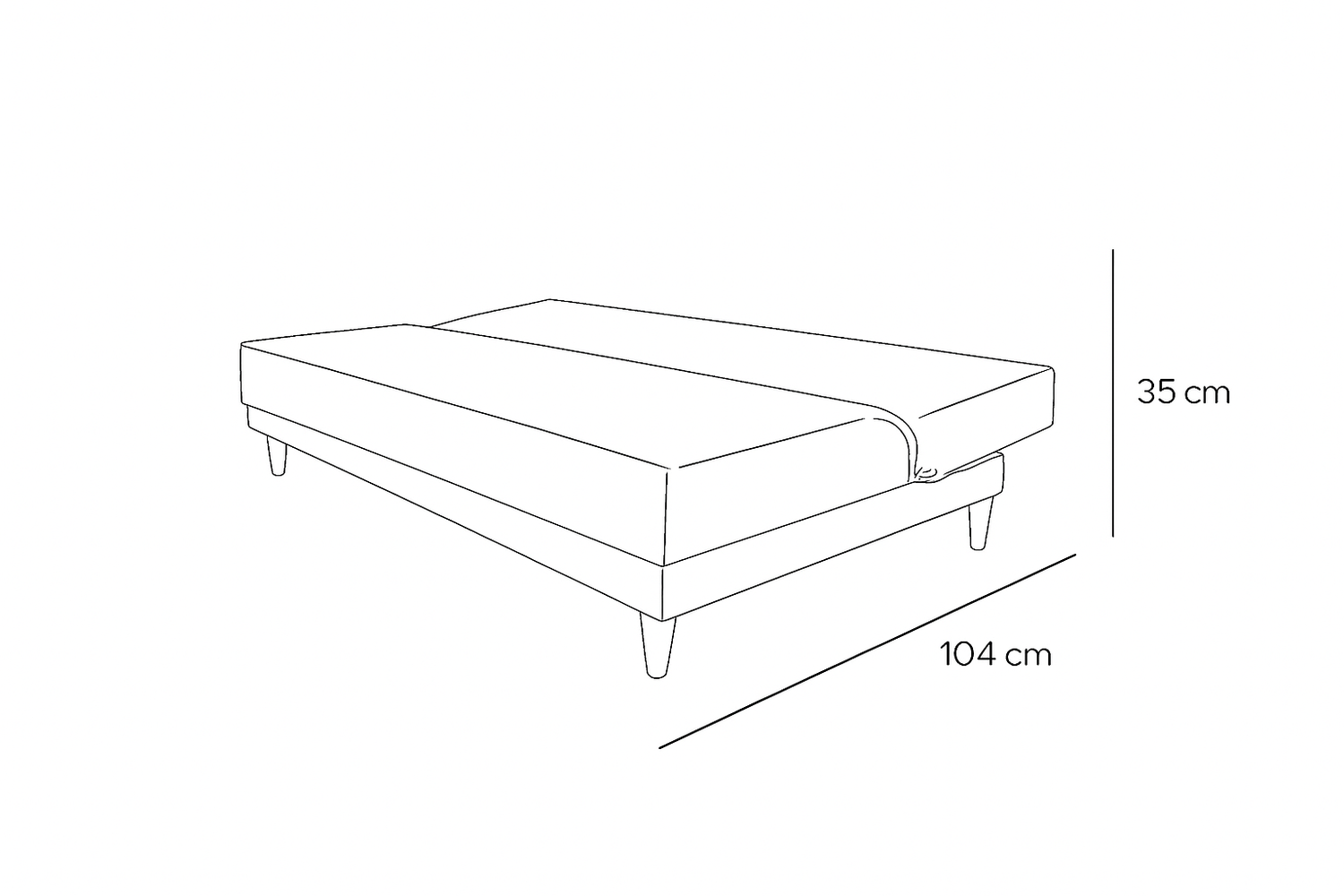 SofáCama Trump 3 Posiciones Tela Lino Gris