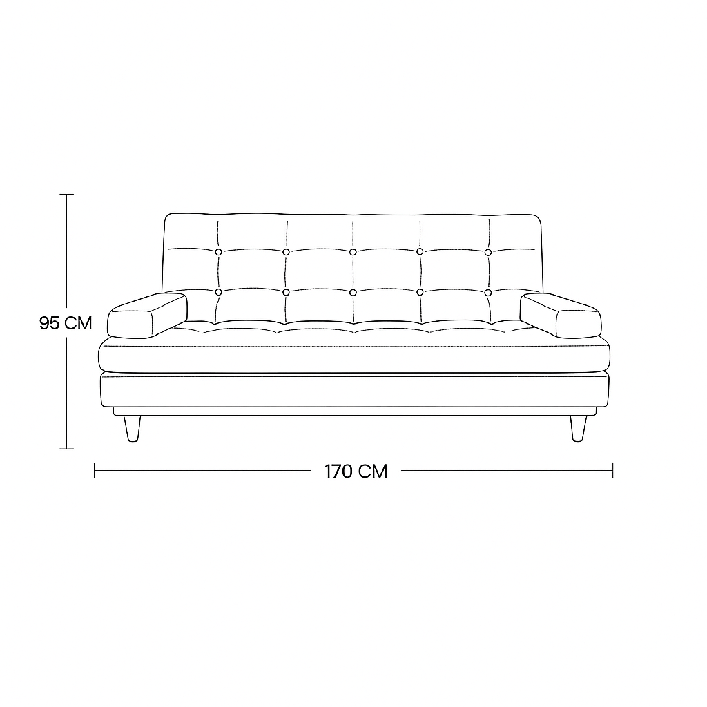 SofáCama Tous 3 Posiciones Tela Antirrasguño Negro Con Defectos en tela
