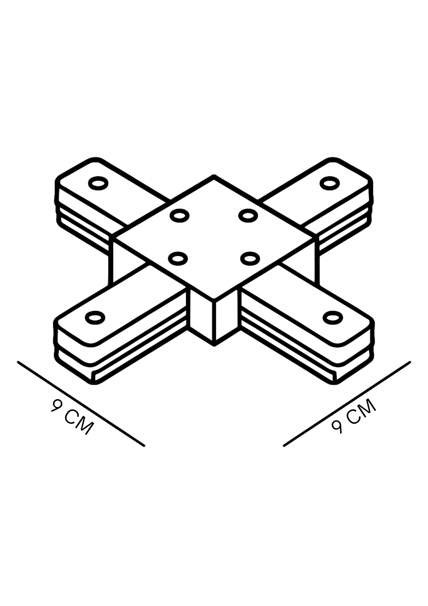 UNION PARA RIEL EN CRUZ COLOR NEGRO
