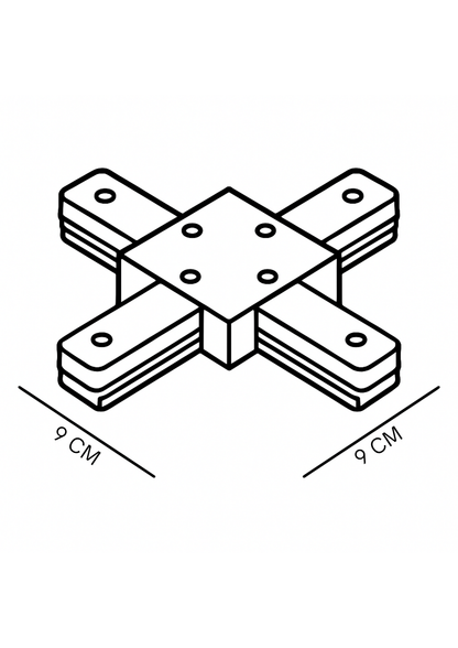 UNION PARA RIEL EN CRUZ COLOR NEGRO